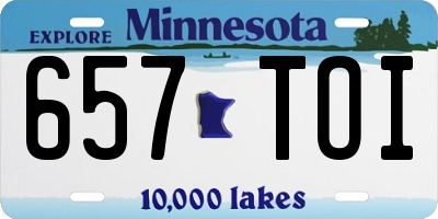 MN license plate 657TOI