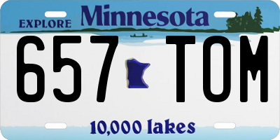 MN license plate 657TOM