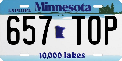 MN license plate 657TOP
