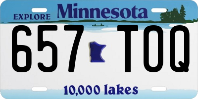 MN license plate 657TOQ