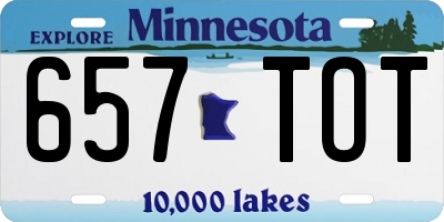 MN license plate 657TOT