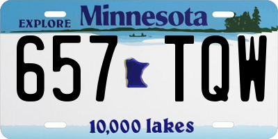 MN license plate 657TQW