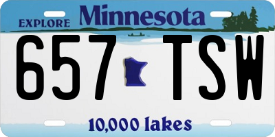 MN license plate 657TSW