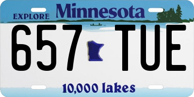 MN license plate 657TUE