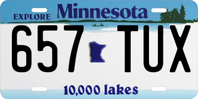 MN license plate 657TUX