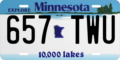 MN license plate 657TWU