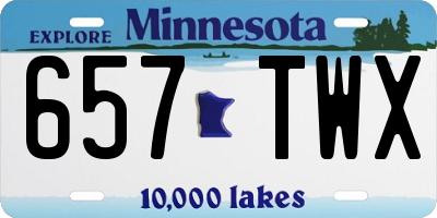 MN license plate 657TWX