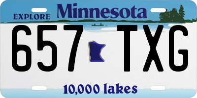 MN license plate 657TXG