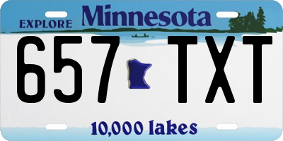 MN license plate 657TXT