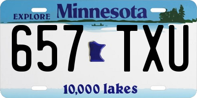 MN license plate 657TXU
