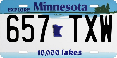 MN license plate 657TXW