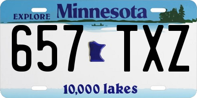 MN license plate 657TXZ