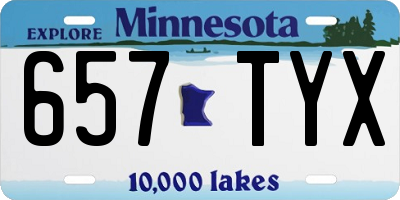 MN license plate 657TYX