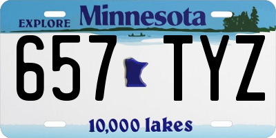 MN license plate 657TYZ