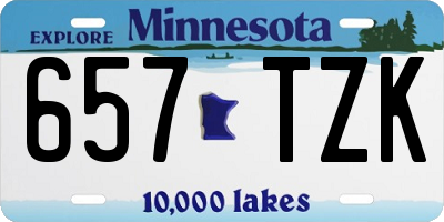 MN license plate 657TZK