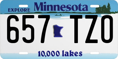 MN license plate 657TZO