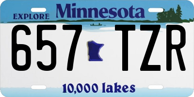 MN license plate 657TZR