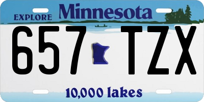 MN license plate 657TZX
