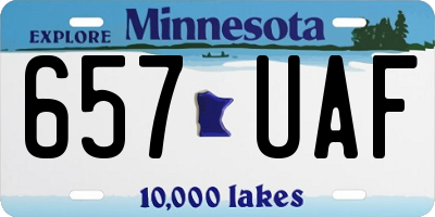 MN license plate 657UAF
