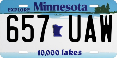 MN license plate 657UAW