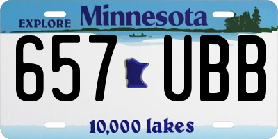 MN license plate 657UBB