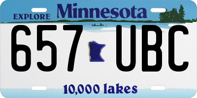 MN license plate 657UBC