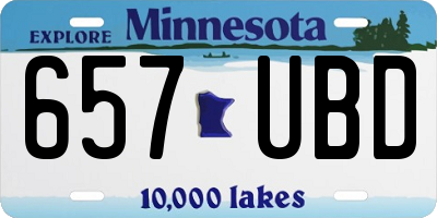 MN license plate 657UBD
