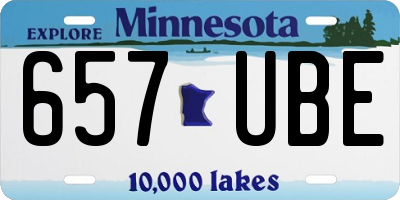 MN license plate 657UBE