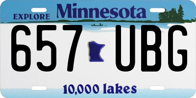 MN license plate 657UBG