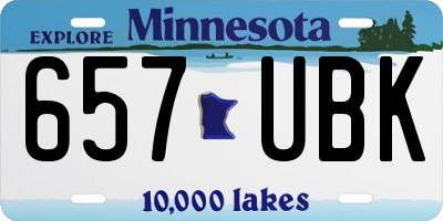 MN license plate 657UBK