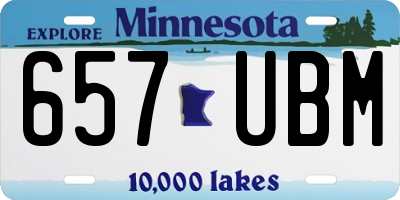 MN license plate 657UBM