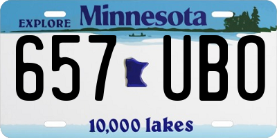MN license plate 657UBO