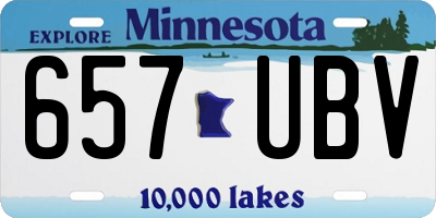 MN license plate 657UBV