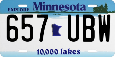 MN license plate 657UBW