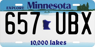 MN license plate 657UBX