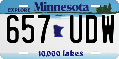 MN license plate 657UDW