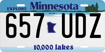 MN license plate 657UDZ