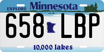 MN license plate 658LBP