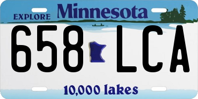 MN license plate 658LCA