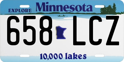 MN license plate 658LCZ
