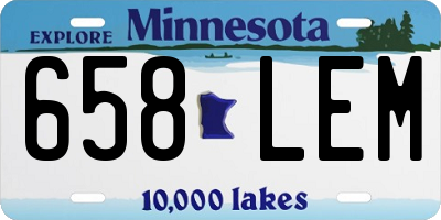 MN license plate 658LEM