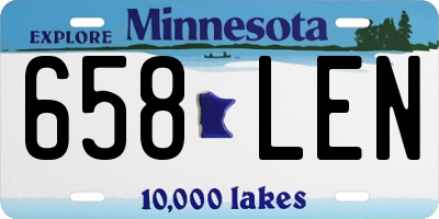 MN license plate 658LEN