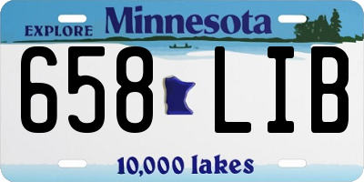 MN license plate 658LIB