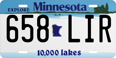 MN license plate 658LIR