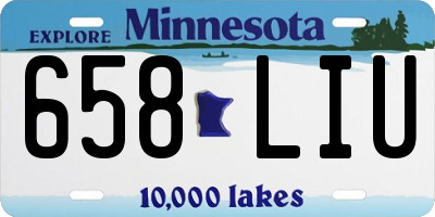 MN license plate 658LIU