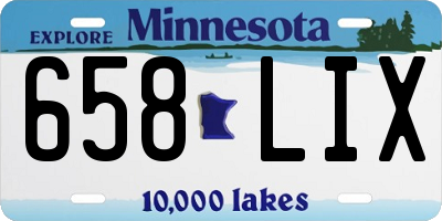 MN license plate 658LIX