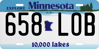 MN license plate 658LOB