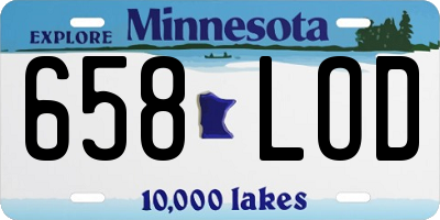 MN license plate 658LOD