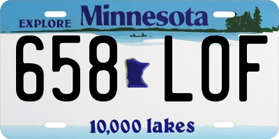MN license plate 658LOF