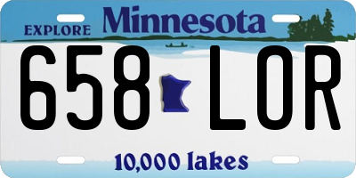 MN license plate 658LOR